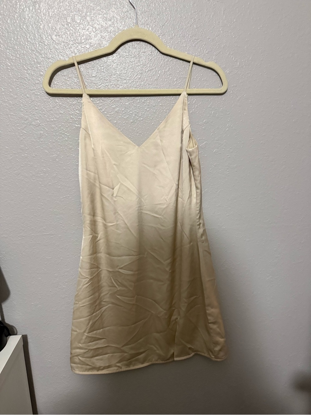 Fashion Nova Champagne Satin Slip Dress